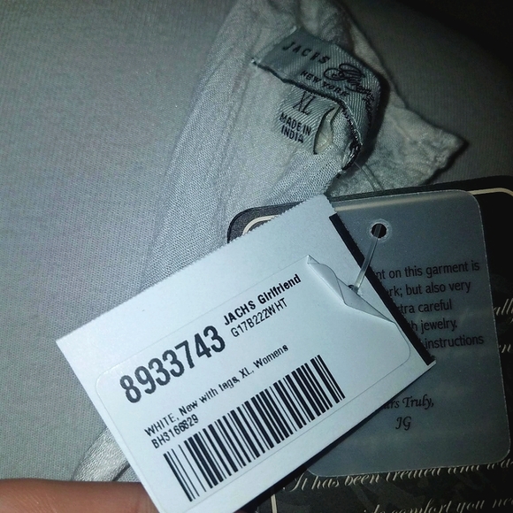 JACHS Girlfriend White Cold Shoulder Embroidered Flowy Peasant Top Shirt Blouse - Picture 10 of 14